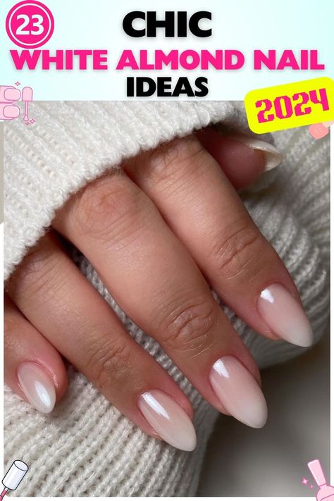 short milky white almond nail design with a simple and elegant look. I love the simple and classy look. It suitable for any occasion for those who like the neutral colors and minimalist look White Almond Nail Ideas, Almond Nail Ideas, White Almond Nails, Short Almond Nails, Spring Nail Designs, Lines On Nails, Nail Care Tips, Almond Nails Designs, White Nail Designs