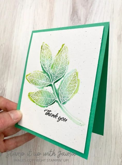 Stampin' Up! NEW Changing Leaves Thank You Card Handmade Thank You Cards, Leaf Cards, Nature Card, Changing Leaves, Stampin Up Catalog, Summer Cards, Su Cards, Stamping Up Cards, Card Tutorials