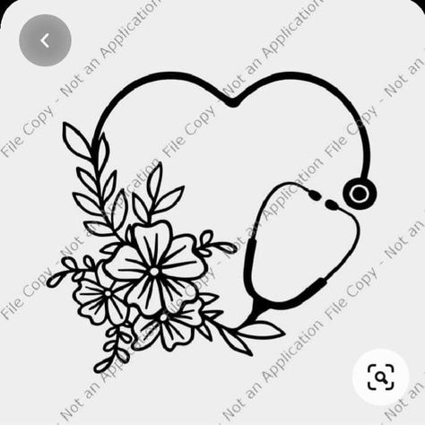 Stethoscope Drawing, Embroidered Hats Ideas, Anatomical Heart Drawing, Floral Stethoscope, Henna Tattoo Designs Arm, Wedding Embroidery Hoop, Nursing Svg, Stethoscope Svg, Nurse Art