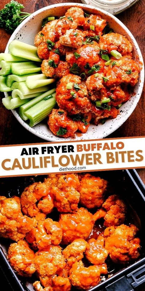 Cauliflower Wings Air Fryer Recipes, Firecracker Cauliflower Air Fryer, Cauliflower Franks Red Hot Buffalo Wings, Low Carb Cauliflower Wings, Buffalo Cauliflower Air Fryer Recipes, Airfryer Buffalo Cauliflower Recipes, Keto Cauliflower Wings Air Fryer, Keto Air Fryer Cauliflower Recipes, Air Fryer Veggie Snacks