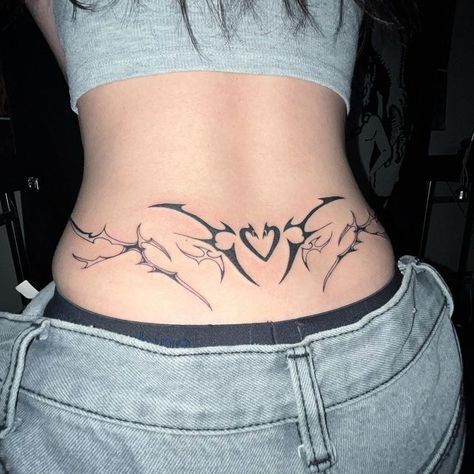 Lower Back Tattoo, Tramp Stamp Tattoos, Punk Tattoo, Waist Tattoos, Grunge Tattoo, Girl Back Tattoos, Back Of Neck Tattoo, Tatuaje A Color, Back Tattoo Women