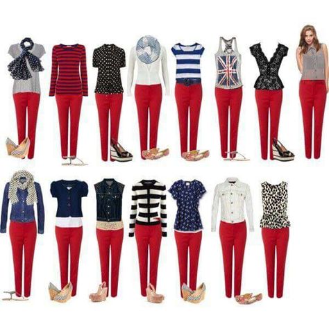 Red Jeans Outfit, Outfit Pantalon Rojo, Red Pants Outfit, Mode Tips, Clothes And Shoes, Red Jeans, Outfit Jeans, Red Pants, Red Outfit