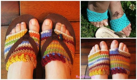 Flip Flop Socks Crochet Pattern Stitch Slippers, Socks Free Knitting Pattern, Socks Crochet Pattern, Bow Slippers, Crochet Flip Flops, Socks Crochet, Rainbow Flip Flops, Half Socks, Knit Bow