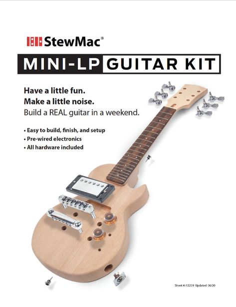 Mini LP-Style Electric Guitar Kit | stewmac.com Guitar Knowledge, Mini Electric Guitar, Electric Guitar Kits, Guitar Books, Mini Guitar, Guitar Kits, Guitar Lovers, Birthday Wish List, Mini Electric