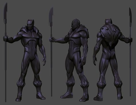 ArtStation - Marvel Avengers Alliance 2 - Black Panther Statues, Kelsey Martin Black Panther Statue, Marvel Avengers Alliance, Predator Alien Art, Black Superheroes, Avengers Alliance, Black Manta, Black Panther Art, Spartan Warrior, Alien Art