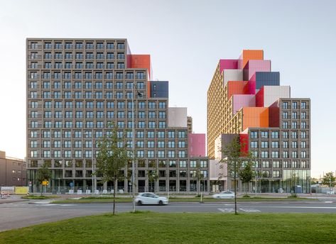 OurDomain Student Housing / OZ Architects Commercial And Office Architecture, Housing Design, Amsterdam Houses, West Home, Student Housing, Student House, Best Architects, Haikou, Student Dormitory