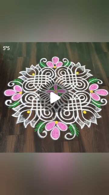 Big Dotted Rangoli Designs, Big Rangoli Designs With Dots, Rangoli Kolam Designs Simple, Diwali Rangoli Designs, Styrofoam Art, Dots Kolam, Rangoli Designs Simple Diwali, Hot Pink Earrings, Big Rangoli