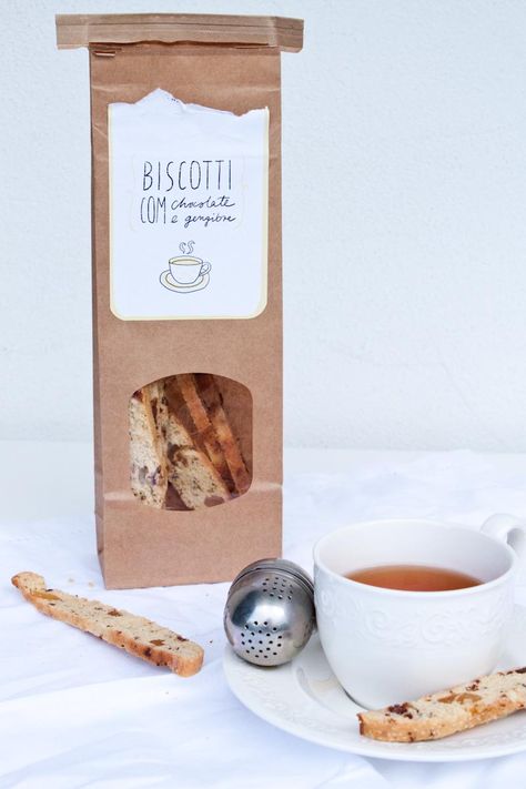 Biscotti Packaging, Ginger Biscotti, Chocolate Biscotti, Cookies Branding, Bread Packaging, Bakery Branding, Dessert Packaging, Biscotti Cookies, Cookie Packaging