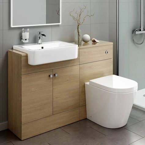 15+ Modern Toilet Sink Combo For Small Bathroom Space - Architectures Ideas Sink Toilet Combo, Toilet And Sink Unit, Mini Bad, Toilet Vanity, Fitted Bathroom Furniture, Oak Vanity, Sink Vanity Unit, Best Kitchen Design, Small Bathroom Interior