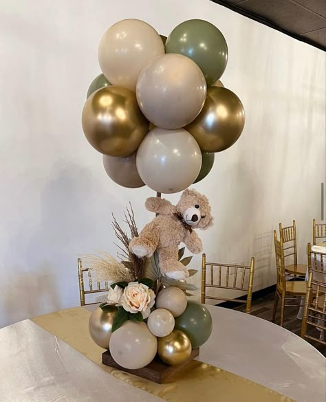 Teddy Bear Centerpieces Diy, Babyshower Centerpieces, Bear Centerpieces, Teddy Bear Centerpieces, Teddy Bear Baby Shower Theme, Bear Baby Shower Cake, Boy Baby Shower Centerpieces, Classy Baby Shower, Bear Baby Shower Theme