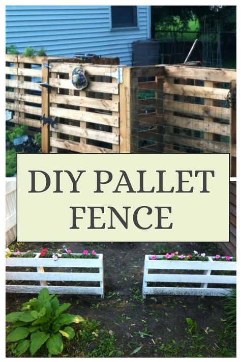 Looking for creative and budget-friendly ways to fence your garden or property? Learn how to make a wood pallet fence with these simple and effective tips. Perfect for all your recycled pallet projects, this DIY fence is a cost-effective solution. Diy Pallet Privacy Wall, Outdoor Gates Ideas, Fence Made From Pallets, Pallet Privacy Fences, Pallet Fence Ideas, Pallet Fences, Pallet Fence Diy, White Garden Fence, Wood Pallet Fence