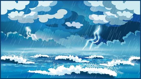 Storm at sea. Stylized vector illustration of an ocean during a storm #Sponsored , #PAID, #Sponsored, #sea, #ocean, #storm, #Stylized Storm Superhero, Storm Tattoo, Storm Marvel, Storm At Sea, Ocean Drawing, Ocean Illustration, Ocean Storm, Storm Art, Sea Storm