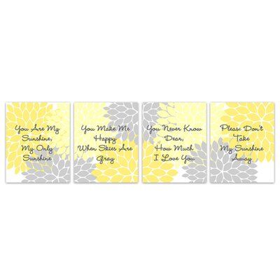 Nursery Wall Art Quotes, Sunshine Nursery, Modern Nursery Art, My Only Sunshine, Nursery Quotes, Girl Nursery Wall, Grey Nursery