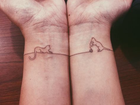 Tattoos For Mom And 2 Daughters, Small Tattoo Ideas For Mom And Daughter, Mom And Daughter Cat Tattoos, Best Friend Tattoos Cat, Friend Cat Tattoo, Matching Tattoo Ideas Mom And Daughter, Best Friend Cat Tattoos, Tattoo Ideas For Mom And Daughter, 2 Cat Tattoo