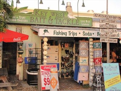 Key West Bait and Tackle - Bait Shops on Waymarking. Bait Shop Aesthetic, Bait And Tackle Shop Ideas, Bait Shop Ideas, Fishing Booth, Fish Shack, Bait Shop, Florida Fishing, Fishing Shack, Key West Vacations