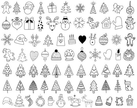 Easy To Draw Christmas Doodles, Yule Doodles, Christmas Symbols Drawing, Simple Christmas Pictures To Draw, How To Draw Ornaments, Christmas Mini Drawings, Christmas Ornament Tattoo, Simple Christmas Doodles, Christmas Doodles Easy