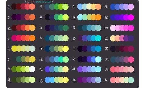 Color Palette 🎨 for the digital artists out there! . ✏️ Source / Credi Procreate Artwork, Gacha Poses, Draw Tutorial, Color Palette Challenge, Seni 2d, Palette Art, Color Palette Design, Digital Art Tutorial, Colour Palettes