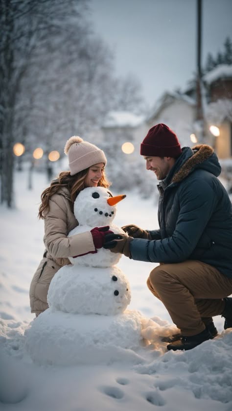 Christmas Stocking Display, Christmas Love Couple, Stocking Display, Winter Couple Pictures, Couple Photography Winter, Snow Couple, Winter Romance, Building A Snowman, Winter Lovers