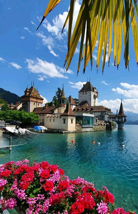 Switzerland House, Thun Switzerland, Lake Thun, Dream Travel Destinations, At The Lake, European Summer, Beautiful Places To Travel, The Castle, Travel Dreams