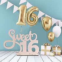 Sweet 16 Table, Sweet 16 Sign, Sweet 16 Party Decorations, 16th Birthday Decorations, Wooden Centerpieces, Birthday Table Decorations, Happy 16th Birthday, Sweet Sixteen Birthday, Birthday Frames