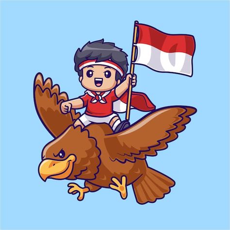 Catalyststuff | Freepik Bird Cartoon, Illustration People, 17 Agustus, Eagle Bird, Animal Icon, Vector Icons Illustration, Designer Logo, You're Awesome, Happy Independence Day