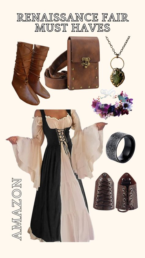 Step back in time with these Renaissance Fair must-haves! From corsets and crowns to goblets and swords, we have everything you need to look and feel your best at the faire. Shop now and get ready to party like it's 1599! This is an affiliate link, which means that I may earn a commission if you click through and purchase a product. #renaissancefair #renaissance #costume #costumeideas #medievalfair #medieval #fantasy #cosplay #amazon #affiliatelink Renessance Fair Outfit, Ren Faire Outfits Plus Size, Ren Fair Accessories, Renfair Outfits, Ren Fest Costumes Women, Diy Ren Faire Costume, Renicansse Fair Outfits, Ren Faire Outfit Ideas, Renn Faire Outfit