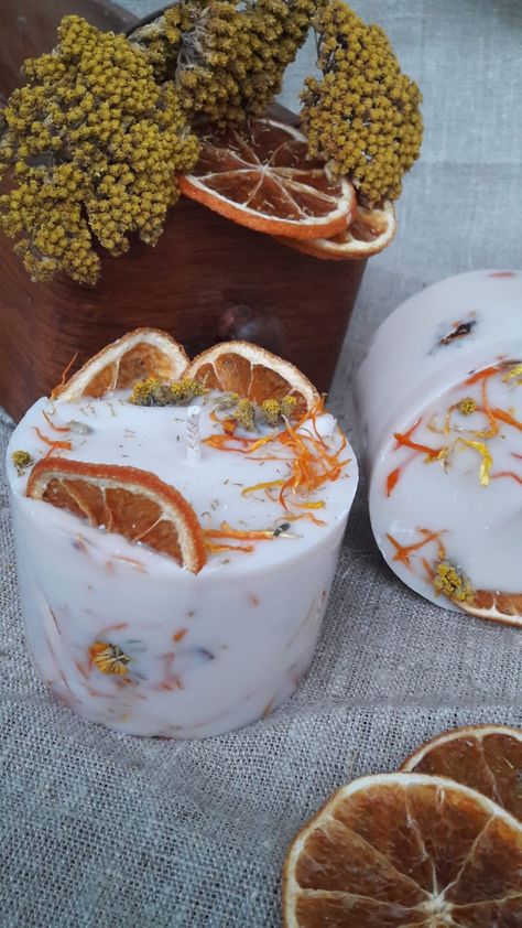 Dried Orange Candle, Herbal Candle, Orange Candles, Herbal Candles, Cylinder Candles, Cinnamon Candle, Soya Mumu, Homemade Scented Candles, Christmas Scented Candles