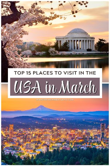 Best Us Cities To Visit, Us Cities To Visit, States To Visit, March Travel, Warm Vacation, Vacations In The Us, Best Places To Vacation, Visit Usa, Best Vacation Spots