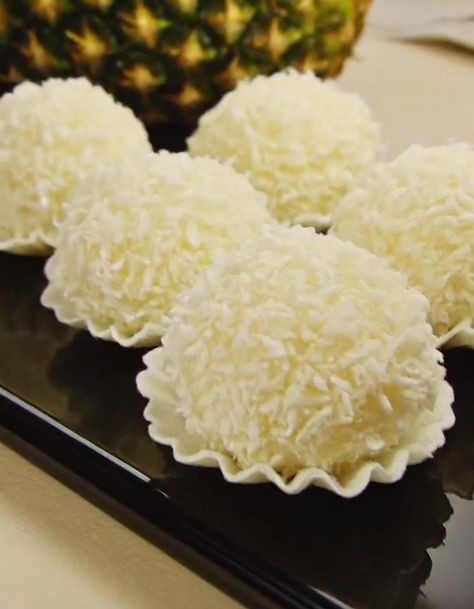 Snowballs Recipe, Coconut Snowballs, Low Sugar Desserts, Sunshine Cake, Brunch Spread, Coconut Sauce, Make Ahead Desserts, Canned Pineapple, Frozen Pineapple