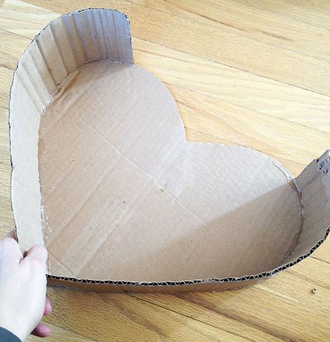 DIY Heart Shaped Valentine Box with Recycled Cardboard - 100 Directions Diy Valentines Heart Box, Heart Paper Box Diy, Heart Cardboard Crafts, Heart Shape Valentine Box Ideas, Cardboard Valentines Decor, Valentines Cardboard Crafts, Diy Heart Shaped Box Paper Crafts, Heart Boxes Diy Crafts, Heart Shape Box Ideas