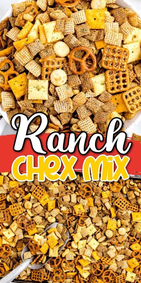 Cheesy Ranch Chex Mix, Chex Mix Crock Pot, Chez Mix, Ranch Chex Mix Recipes, Savory Chex Mix Recipes, Savory Chex Mix, Ranch Chex, Homemade Chex Mix Recipe, Ranch Chex Mix