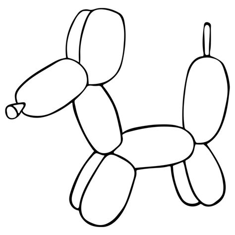 Balloon Animal Drawing, Easy Balloon Animals, Girl Holding Balloons, Bubble Dog, Cartoon Bubbles, Holding Balloons, Free Coloring Pages For Kids, Happy Balloons, Animal Outline