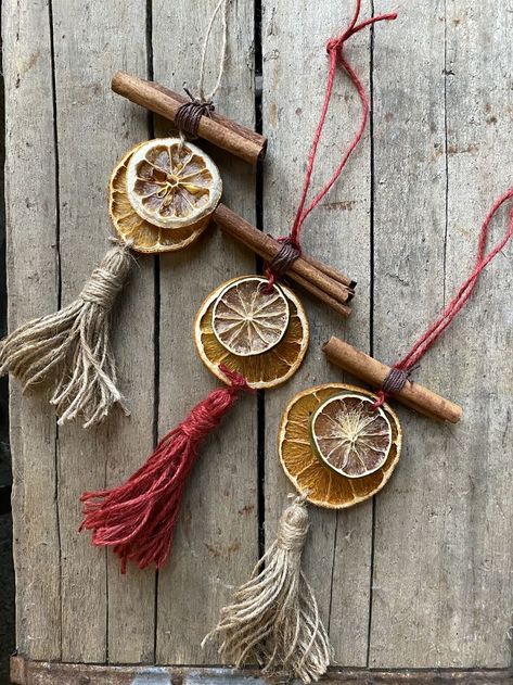 Handmade Natural Christmas Ornaments, Christmas Decoration From Nature, Natural Tree Ornaments Diy, Natural Diy Christmas Ornaments, Natural Christmas Tree Decorations Ideas, Christmas Crafts Nature, Homemade Winter Decorations, Natural Yule Decorations, Organic Christmas Tree Decorations