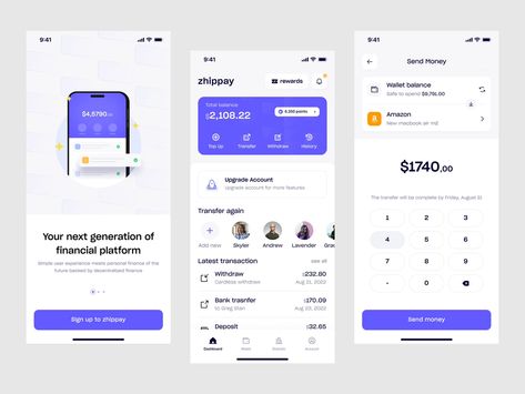 Bank Mobile App Design, E Wallet App Ui, Mobile Wallet Ui, Fintech Mobile App, Wallet Inspiration, Mobile App Ui Design, Marketing Dashboard, Ux Design Mobile, Lifestyle Apps