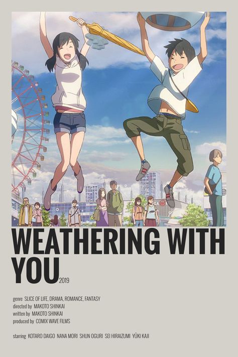 Weathering With You, Minimalist Anime Poster, Anime Info, Minimalist Anime, Anime Suggestions, Anime List, Queen Anime, Film Anime, Poster Anime