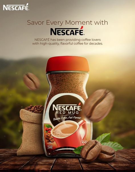 Ad Posters Creative, Advertisment Poster Products, Photoshop Images Creative, Nescafe Creative Ads, Advertising Posters Design, Creative Social Media Ads Design, Ad Creative Ideas, Food Products Ads, Food Product Social Media Post