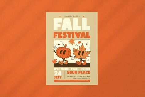 Fall Festival Flyer, Print Templates ft. poster & autumn - Envato Pumpkin Patch Flyer, Fall Festival Graphic, Fall Flyer Design, Fall Festival Poster, Autumn Graphic Design, Fall Festival Flyer, Fall Festival Party, Fall Displays, Fall Blocks