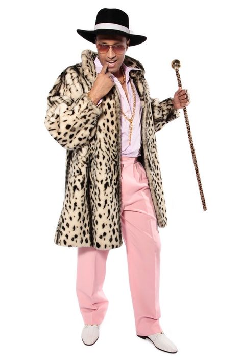 70S PIMP COSTUME Pimp Outfits, Mens Halloween Costumes Diy, Pimp Costume, Kostuum Halloween, Disco Costume, Outfits 70s, Leopard Print Coat, Stage Costume, Halloween Outfit