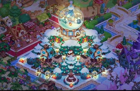 Cookie Run Kingdom Decorate, Crk Kingdom Layout Ideas Entrance, Crk Kingdom Layout Ideas, Cookie Run Kingdom City Idea, Christmas Kingdom, Cookie Run Kingdom Layout, Crk Ideas, Crk Layout, Kingdom Layout