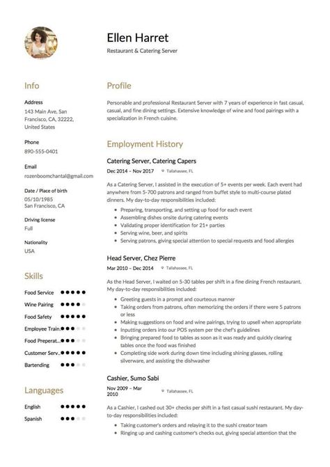 restaurant server resume samples Wunderschön Resume Example for Server 11 Amazing It Resume Examples 12 Restaurant Server Resume Sample S 2018 Free Downloads Restaurant Server Resume Samples . Check more at https://howtobackup.net/resume-example-for-server/ Restaurant Resume, Simple Resume Examples, Resume Writing Samples, Restaurant Server, Server Resume, Sales Resume Examples, Medical Assistant Resume, Be An Example Quotes, Basic Resume