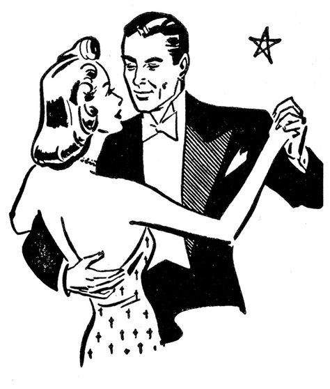 dancing couple vintage image Dancing Drawing, Retro Clipart, Couple Clipart, Philip Glass, Dancing Art, Happy Valentines Day Images, Dancing Drawings, Dancing Couple, Vintage Couples