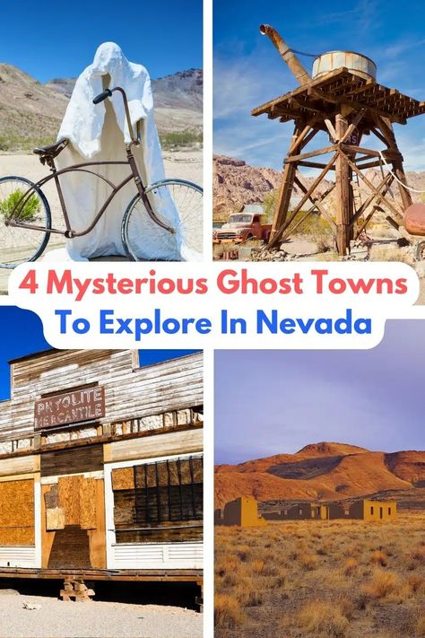 4 Mysterious Ghost Towns To Explore In Nevada Ghost Towns In Nevada, Nevada Ghost Towns, Nevada Desert, Places Worth Visiting, Mining Town, Nevada Travel, Best Vacation Spots, Travel Bucket List Usa, The Wild West