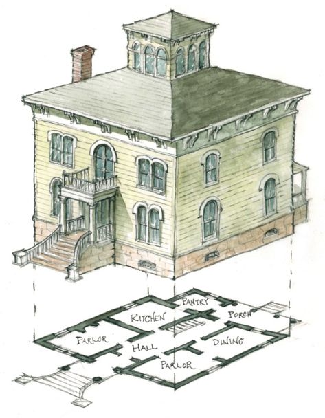 Anthony Grumbine: Santa Barbara’s Italianate Architecture Standing the Test of Time | Lifestyle | Noozhawk.com Italianate House Plans, Cape House Plans, Italianate House, Italianate Architecture, American Home Design, Italian Style Home, Narrow Lot House, Saltbox Houses, Narrow Lot House Plans