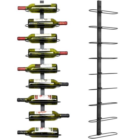 PRICES MAY VARY. Wine Rack Dimension - Width : 10.5 inches (27cm) Length : 41 inches (105cm) Stylish Wine Storage Holder - Perfect for wine lovers. This rack stores bottles horizontally and keeps corks moist for longer wine life. Our wall wine storage rack showcases a range of wine champagne bottles in a modern fashion and can be stacked for easy reach. Great idea for home decor gift. High Quality Wine Rack - Our wall mounted wine rack is made of high quality iron with sophisticated welding tech Wine Rack Counter Top, Wine Fridge Riser, Wine Closet Storage, Wine Rack Basement, Wine Bottle Holder Fridge, Vine Shelf Wine Racks Dining Rooms, Wine Staircase Storage, Countertop Wine Rack Metal, Wine Storage Farmhouse