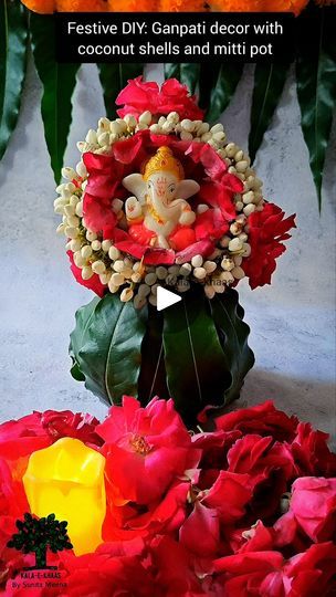 1.1M views · 27K reactions | 🌿✨ Have you ever imagined using coconut shells and mitti pots for Ganpati decoration? ❤️🙏

This DIY will surprise you🤩 Watch as these simple, everyday items transform into a beautiful and sacred setup for Ganesh Chaturthi. 🌸✨

What’s the most unique material you’ve ever used for festive decor? I’d love to hear your ideas🌼☺️ 

Stay connected for more creative surprises that add color and joy to your celebrations🎉😊

#kalaekhaas #diyenthusiast #festivalvibes #artreels #ganpatibapamorya #diydecor #ganeshotsav #ganpatidecorations #smallbusinessindia #ganpatiutsav #contentcreator #vadodara_baroda #indiangod #bappamaza #trendingreelsvideo #womanentrepreneur #gajanan | Sunita Meena | Neeti Mohan · Hey Ganaraya Neeti Mohan, Diy Will, Plate Decoration, Coconut Shells, Ganpati Decoration, Festive Decor, Ganesh Chaturthi, Festival Vibes, Indian Gods