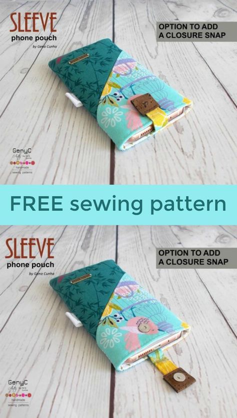 Diy Phone Wallet Case Free Pattern, Mobile Phone Case Sewing Pattern, Fabric Cell Phone Holder Diy, Cell Phone Bags To Sew, Phone Case Sewing Pattern, Fabric Phone Cases Diy Sewing Patterns, Diy Fabric Phone Case, Quilted Phone Case, Cell Phone Pouch Diy Free Pattern