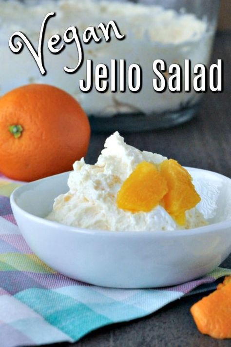 Vegan Jello Salad @spabettie #vegan #glutenfree #jello Dairy Free Jello Salad, Vegan Jello, Easy Vegetarian Dinner Recipes, Salad Orange, Lime Jello Salads, Vegan Pudding, Vegan Potato Salads, Vegan Gluten Free Desserts, Holiday Appetizers Recipes