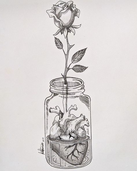 #CoolTattoos #TattooArt #InkMaster #TattooDesigns #InkedUp #TattooLovers #InkInspiration #TattooIdeas #CreativeInk #TattooStyle Simple Ink Illustrations, Drawing Ideas Unique, Simple Sketch Ideas, Work Notebook, Poe Quotes, Mom Clipart, Bottle Drawing, Nature Sketch, Heart Sketch