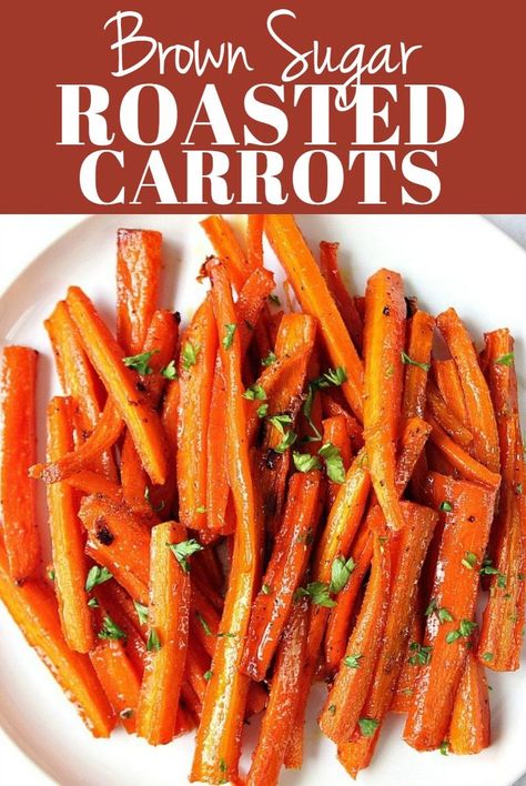 Carrot Recipes For Easter, Sweet Roasted Carrots Oven, Roasted Carrots Sweet, Carrot Brown Sugar Recipe, Roasted Carrots For Easter, Different Ways To Make Carrots, Over Roasted Carrots, Easy Carrot Recipes Side Dishes, Roasted Carrots Oven Brown Sugar