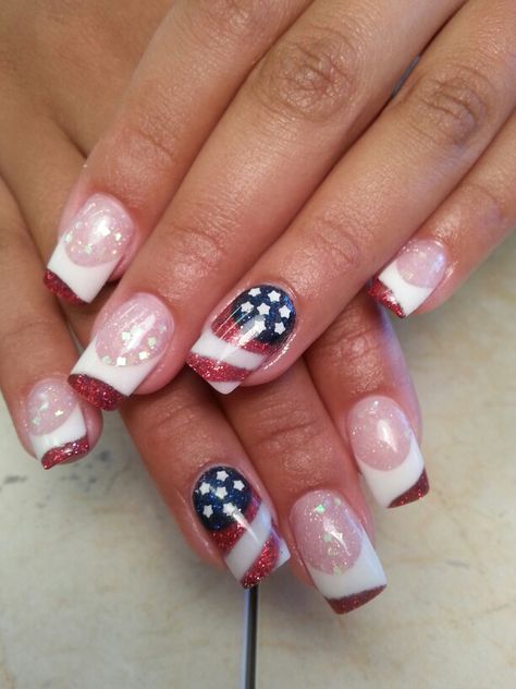 4th Of July Nail French Tip, 4th Of July Toes, Patriotic Nails Design, Texas Nails, Simple Toe Nails, Deco Nails, Firework Nails, Pride Nails, Flag Nails